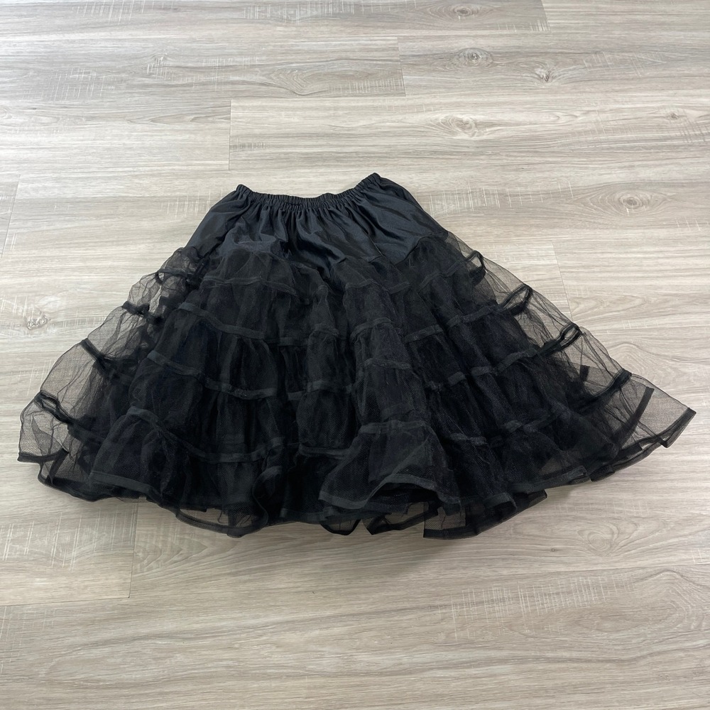 Leg Avenue Women's Skirt Petticoat Costume Sheer Whimsigoth Witchy OS Black - Picture 6 of 6
